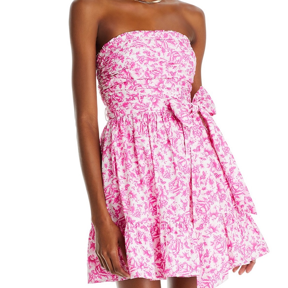 Aqua, Floral Strapless Mini Dress